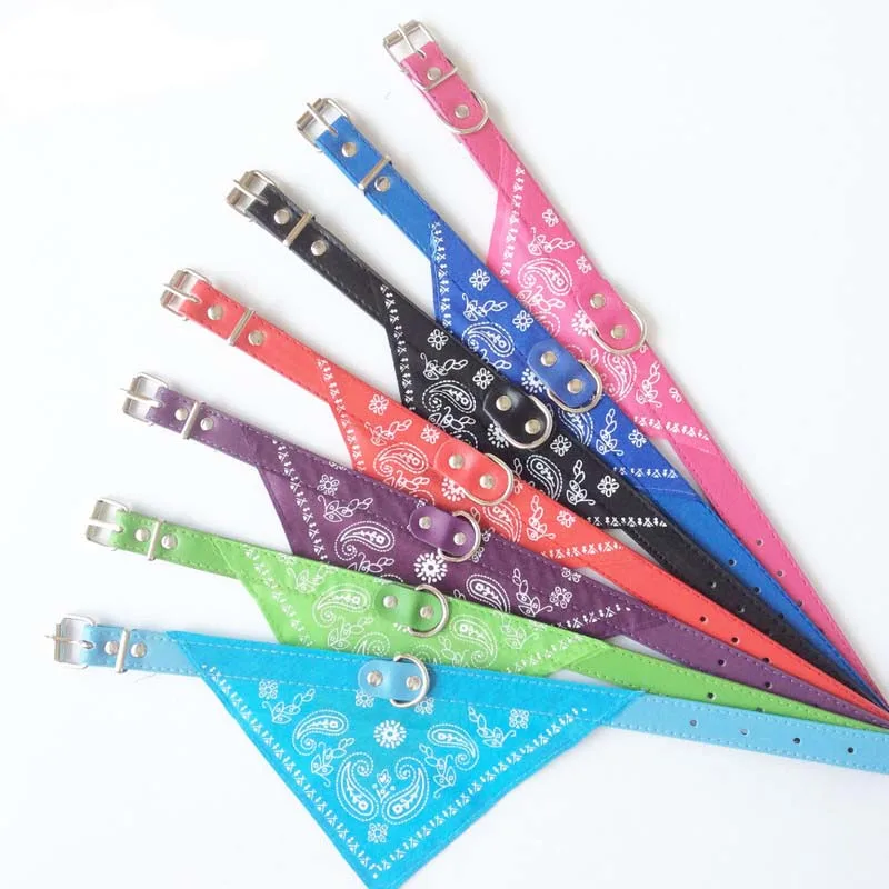 Кожаный собачий воротник бандана модные шейный платок ошейник для кота Ожерелье