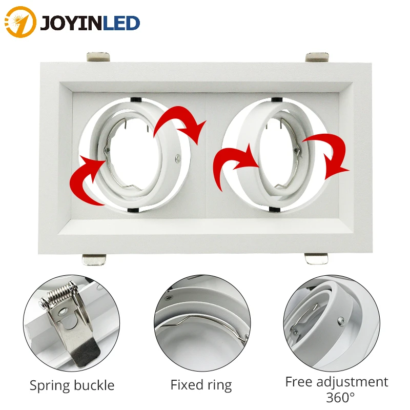 

LED Grille Light Double Three Downlight Frame Fixtures MR16 Fitting 12-260V Recessed GU10 Bulb Replaceable Downlights