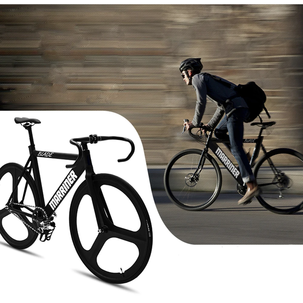 

Three blade muscle fixed gear bike integrated wheel male and female learning life bicycle machete aluminum alloy frame racing