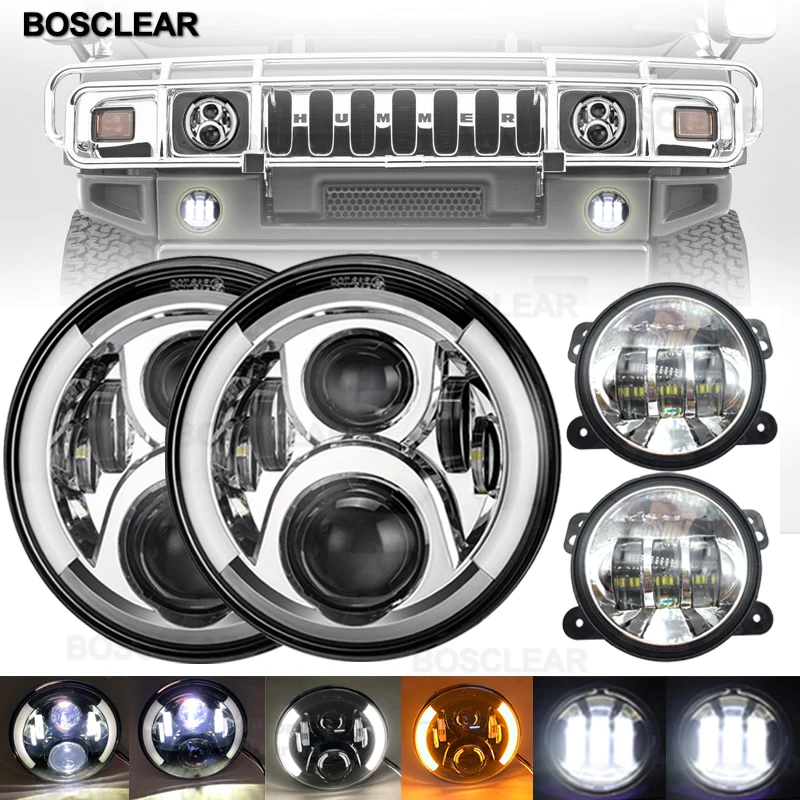 7-дюймовый светодиодный налобный фонарь с указателем поворота + 4-дюймовый