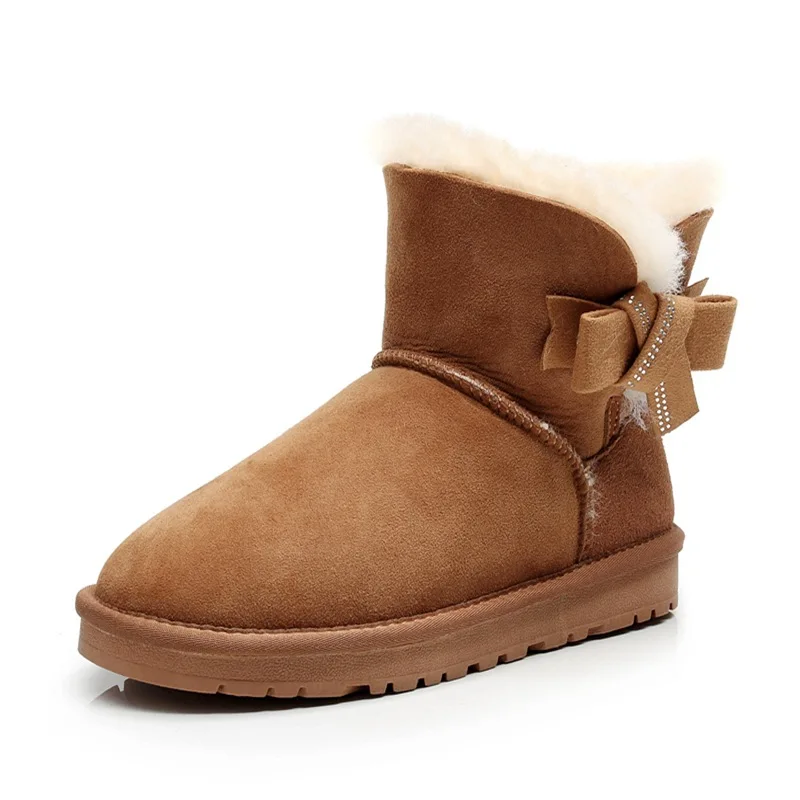 Женские сапоги из натуральной овечьей шкуры Классические для снежной погоды