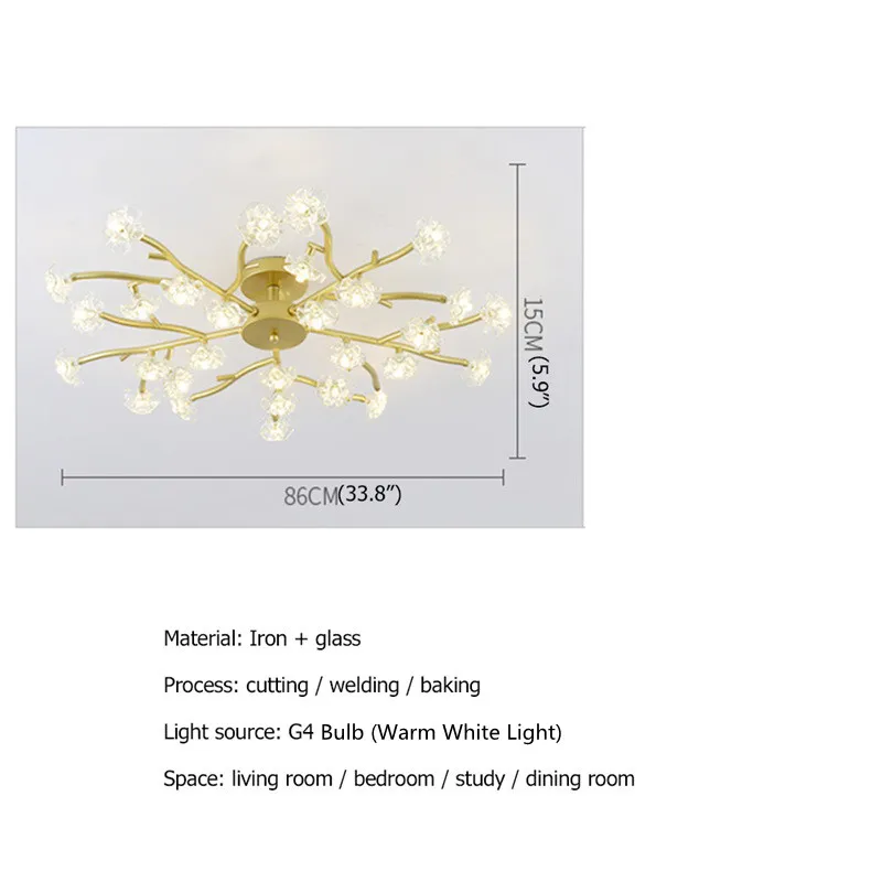 

BROTHER Nordic Ceiling Lights Fixtures Contemporary Creative Branch Lamp LED Home For Living Room