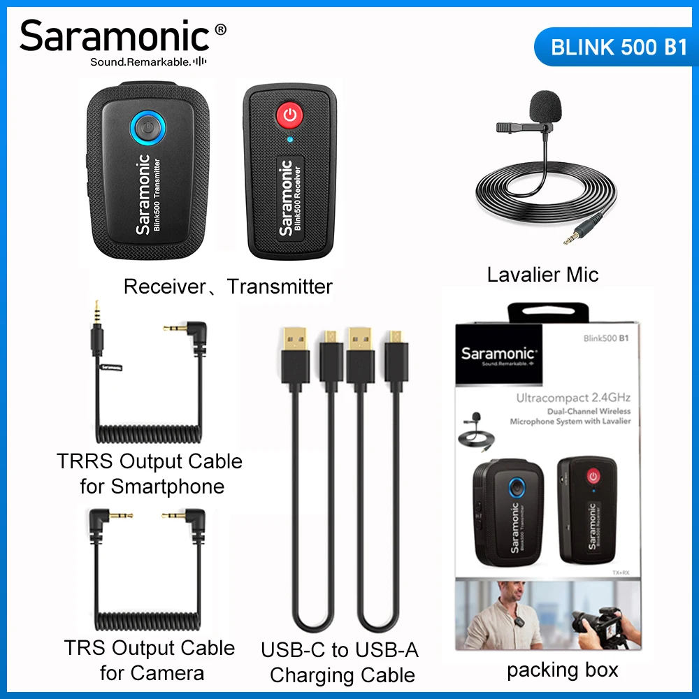 Saramonic Blink500 B1 B2 B3 B4 B5 B6 Беспроводной петличный микрофон Студийный конденсаторный