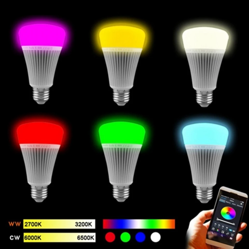 Mi светильник Bluetooth RGBW 4 0 смарт-лампа E27 5 W 8W AC86-265V полный Цвет лампада смартфон