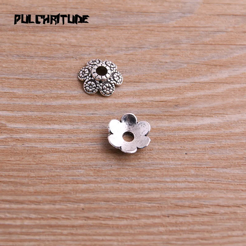 60 шт. 4*11*11 мм двухцветные шапочки для бусин амулеты с полыми маленькими цветами