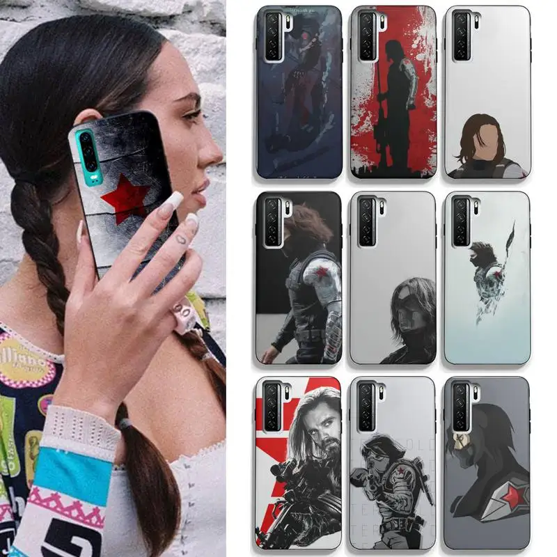 

Sebastian Stan Collage Bucky Barnes Phone Case For Huawei Honor 8X 9 Lite View 10 Life 10i 20i For Mate 20 30 Lite 40 Pro Cover