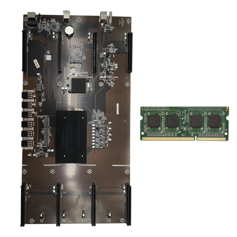 Материнская плата ETH80 B75 BTC для майнинга + DDR3 4G 1600 МГц ОЗУ 8xpcie 16X LGA1155 поддержка 1660 2070