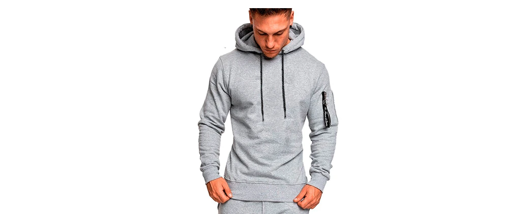 Light Grey Top Осенний мужской спортивный костюм топ низ спортивный тренировочный костюм брюки Толстовка пальто M-2XL - Цвет: Light Grey Top