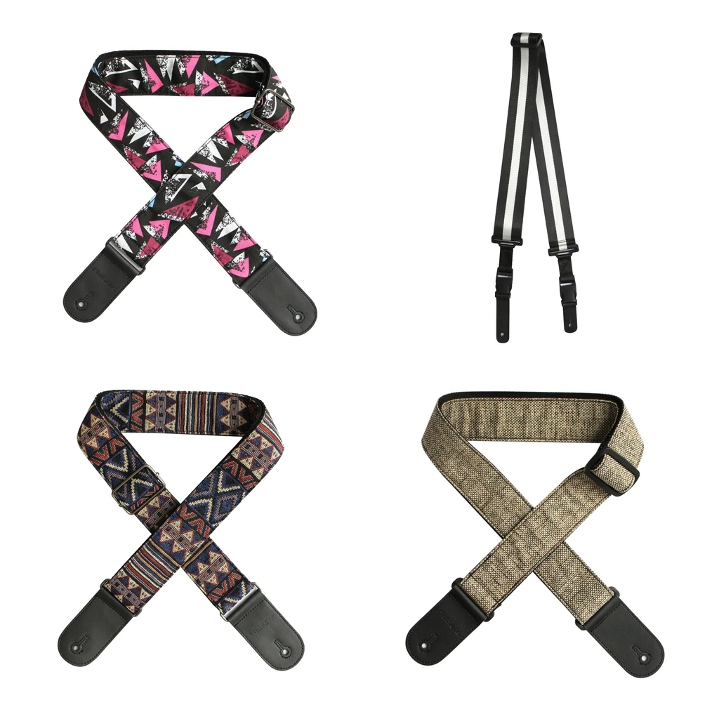

Adjust Soft Cotton Strap with PU Leather End, For Bass, Electric & Acoustic