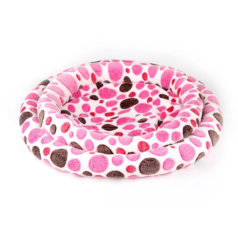 

2021 New Japanese and Korean Style Fresh Pink Spot Removable and Washable Pet Round Pad Dogs and Cats Mat