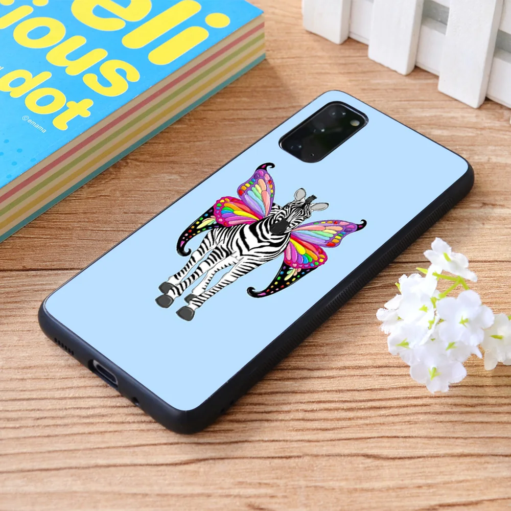 

For Samsung Galaxy Zebra with wings Soft TPU border Samsung Galaxy Case