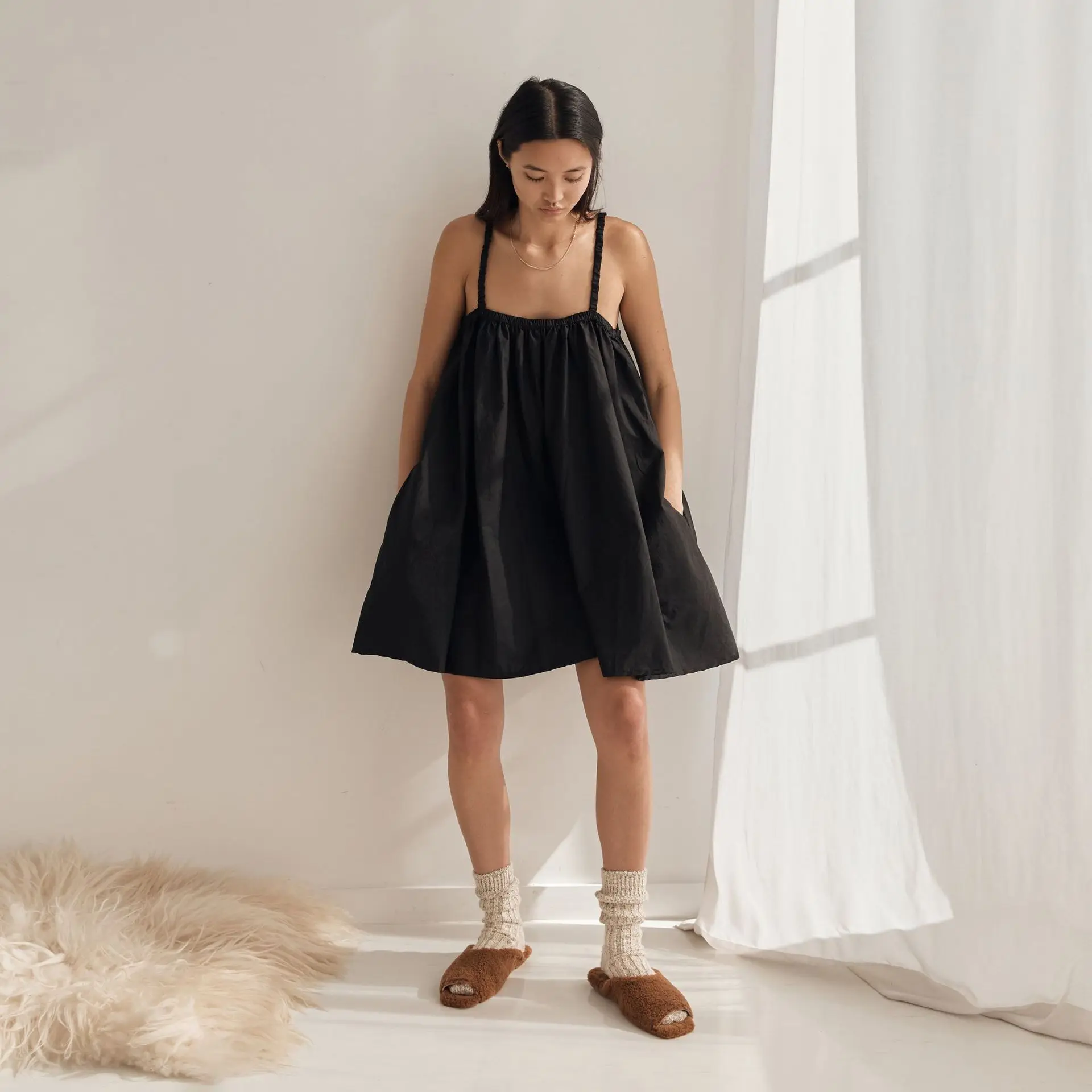 

WEPBEL Women Summer Sexy Strap A-line Dress Ladies Elegant Cotton Sleeveless Off Shoulder Halter Loose Big Swing Dress