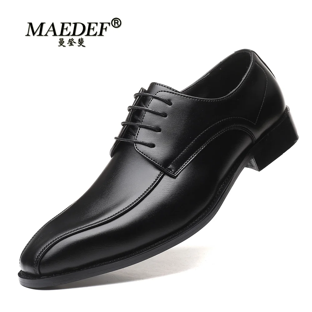 

MAEDEF Luxury Men's Dress Shoes Italian Leather Men Fashion Breathable Lace Up Male Office Party Wedding Shoes Moccasins Shoes