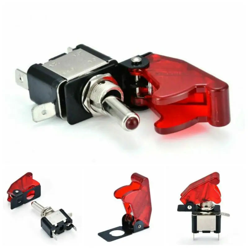 Тумблер с подсветкой светодиодный переключатель предохранителем для самолета 12