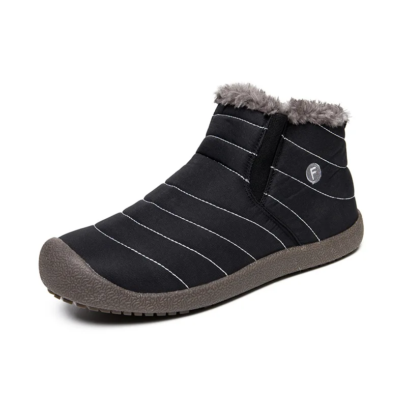 Модная зимняя обувь Мужские плюшевые ботинки Однотонные зимние с плюшевой