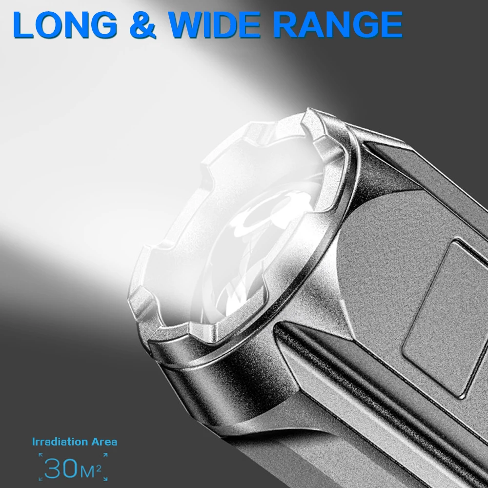 

Super Bright Strong Light Focusing USB Rechargeable Led Flashlight Outdoor Portable Home Built-in Battery Multi-function Torch