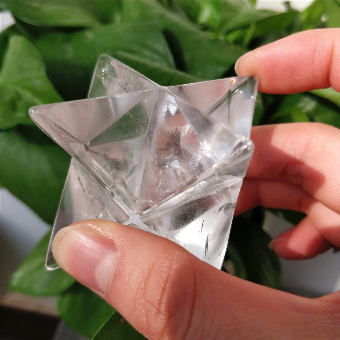 Натуральный прозрачный кристалл Merkaba маятник хрустальные камни звезды энергия