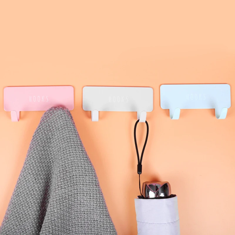 

Бесшовный Двухзвенный крючок дверь За шкафом комната ванная комната без гвоздей липкий крючок для домашнего декора настенный крючок для од...