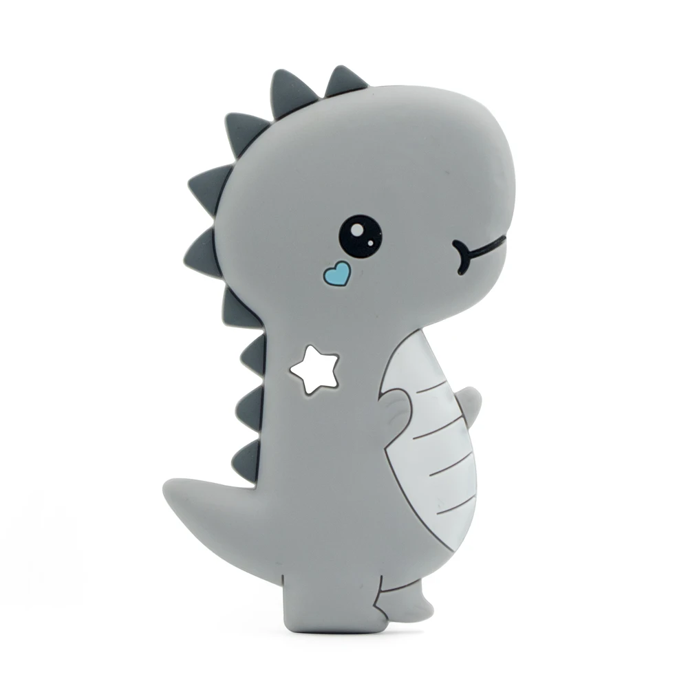 light Gray dinosaurs Коала перле силиконовый Прорезыватель животное Радуга Динозавр Детский Прорезыватель жевательные Подвески DIY Прорезыватели игрушки Ожерелье Подвеска детские товары - Цвет: light Gray dinosaurs