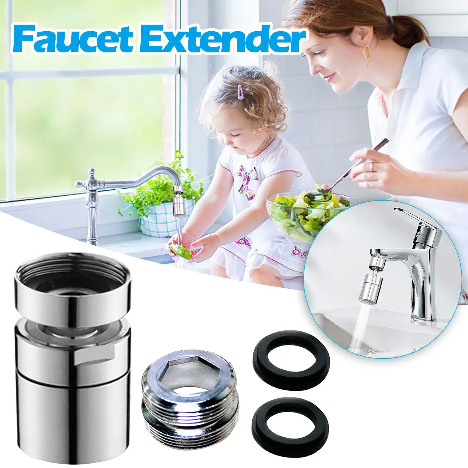 Автоматический выключатель смесителя вращающийся на 360 ° из нержавеющей