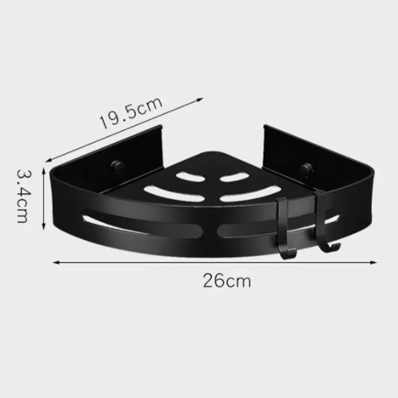 Полка-органайзер для ванной комнаты стойка хранения душа черные угловые полки