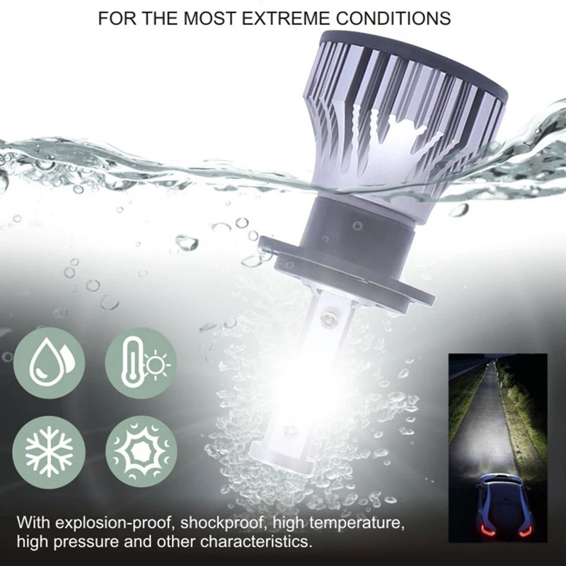 

2Pcs 360 4-Side LED Car Headlight 6500K Daytime Running Light Fog Lamp 4 Sided Head Lights Bulbs H4 H7 H8 H11 9005 9006