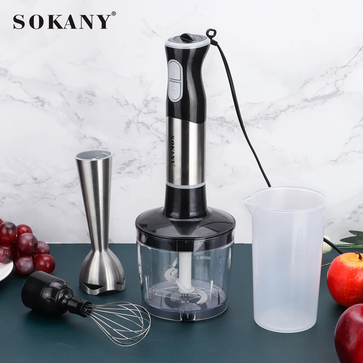 SOKANY 4 в 1 Нержавеющая сталь ручной блендер погружения овощей фаршемешалка 800W
