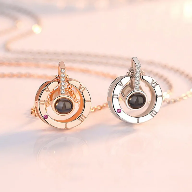 Ожерелье 100 языков любовь женщин новый стиль личности круглой формы сплава