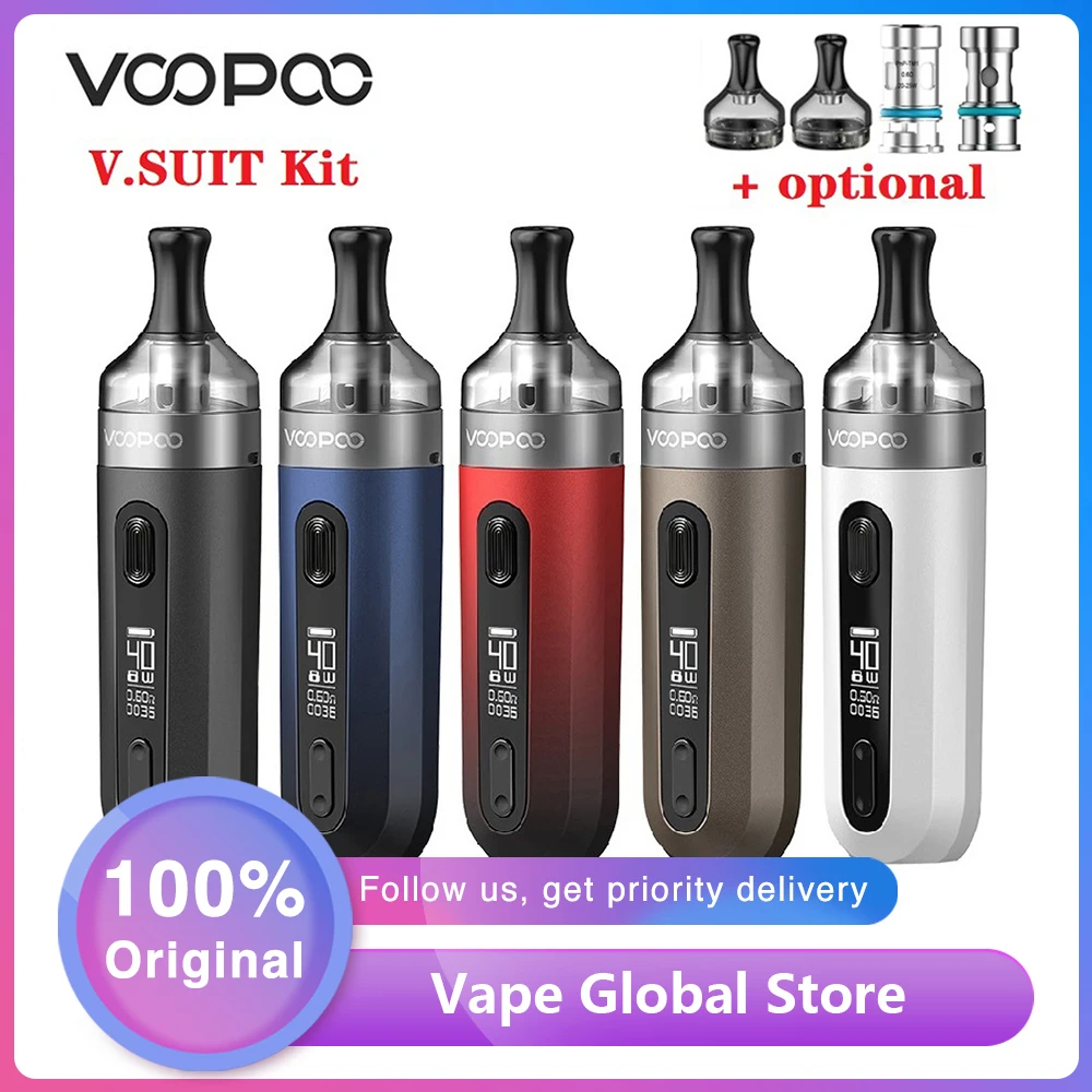 VOOPOO V.SUIT Vape Kit 1200 мАч аккумулятор V SUIT 2 мл Pnp MTL Pod картридж PnP TR1 TM2 испаритель