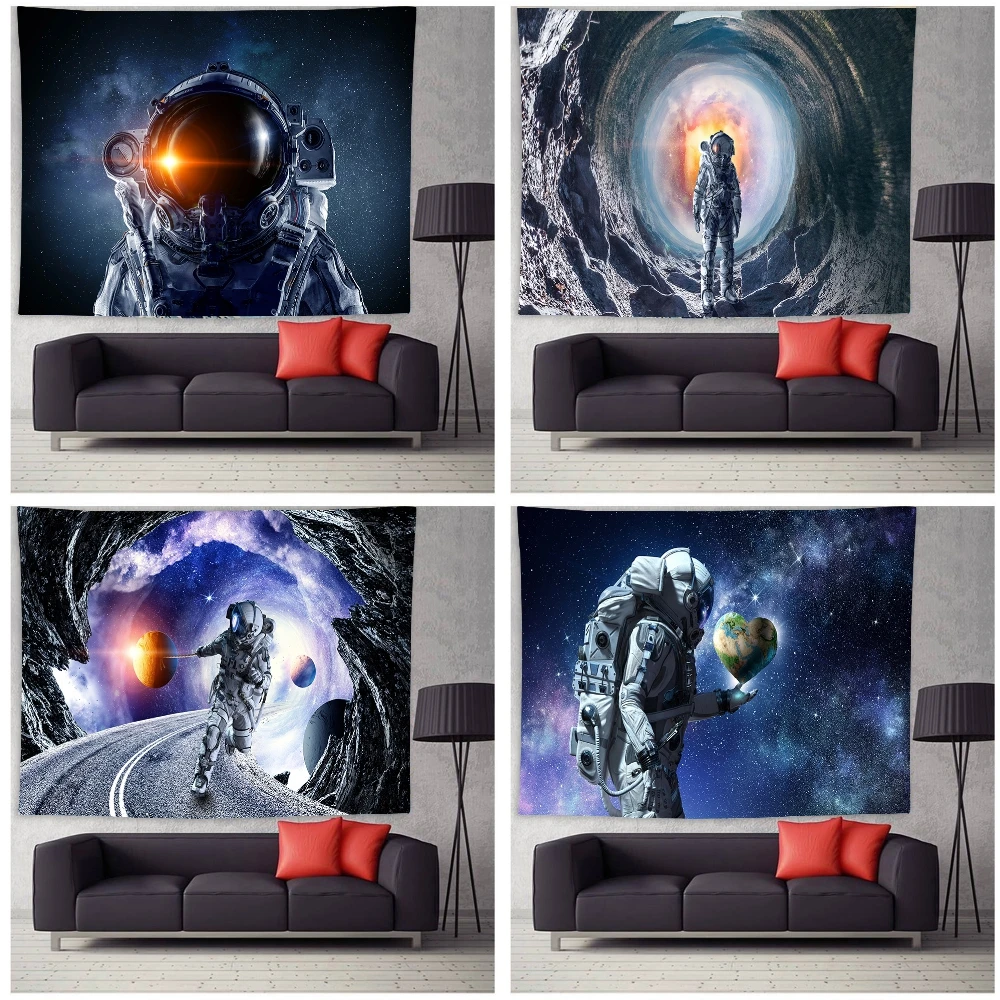 

Spaceman In Space Wall Hanging Tapestry 3D Print Wall Blanket Tapestries Bedroom Background Cloth for Living Room College Decor