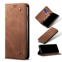 for xiaomi mi 10 pro denim leather magnetic wallet flip cover card slots anti slip full protective cover for xiaomi mi 10 pro