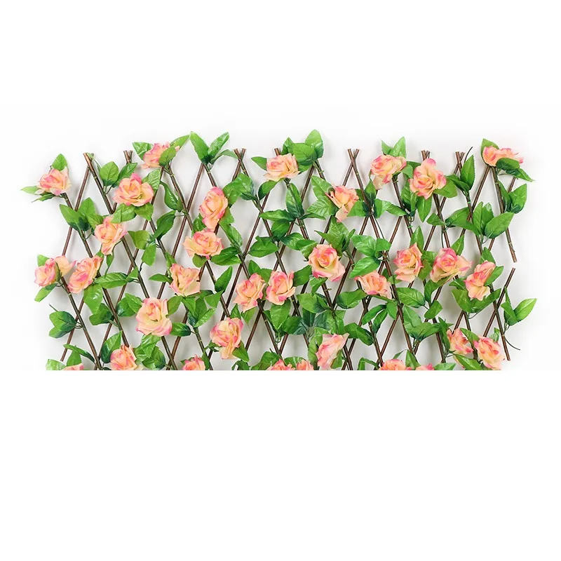 

1pcs simulation fence leaf outdoor wooden fence plant garden fence fence fence decorative fence telescopic wooden fence
