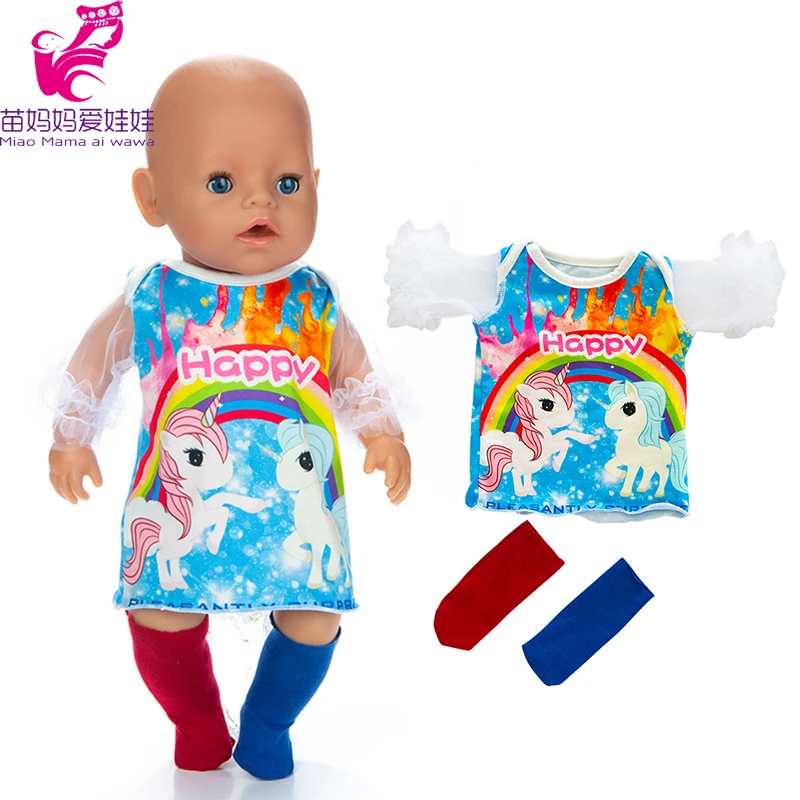 doll dress fit for 43cm reborn baby doll dress and 18 inch american doll clothes wear