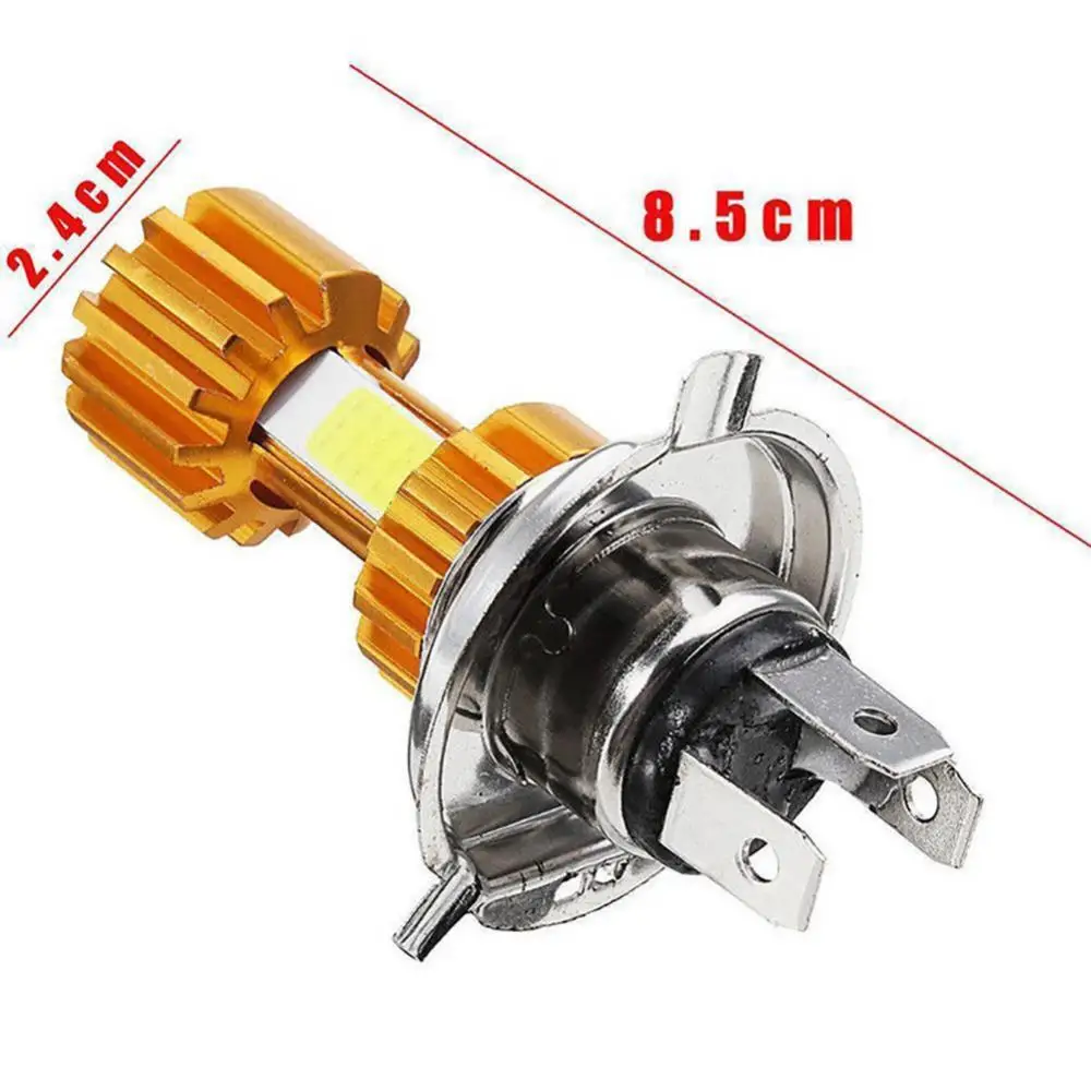 

1Pcs 12V LED Motorcycle H4 COB Super Bright Headlight Front Bulb Light Lamp