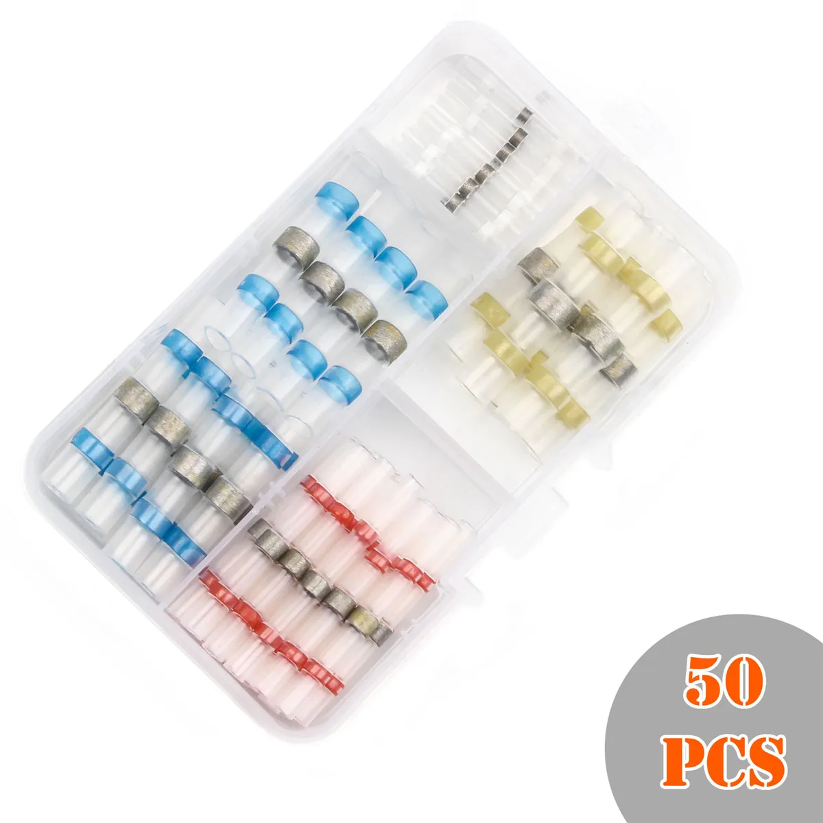 

50 шт. терм усадочная проволочного припоя Разъем Водонепроницаемый уплотнение разъем для сращивания провода усадки припоя рукав термоусадо...