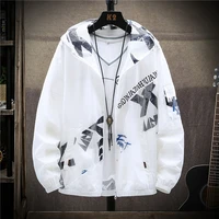summer mens thin long sleeve sun protection clothing hooded print casual male jacket breathable outside b5