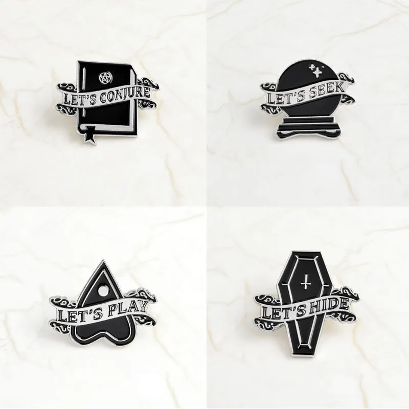 Punk Dark Brooch Collection Enamel Pins Witch Magic Button Metal Badge Halloween Gift Jewelry | Украшения и аксессуары