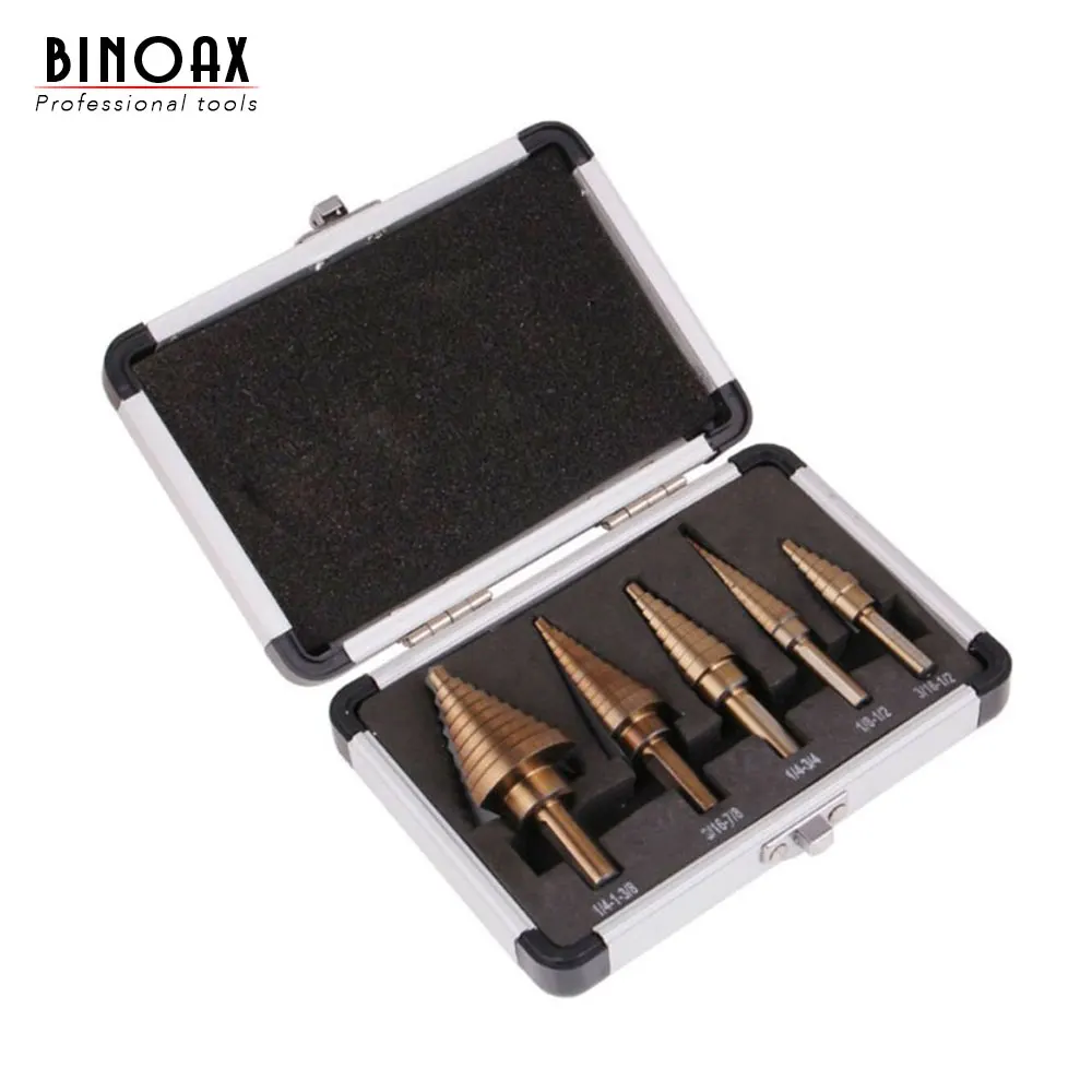 BINOAX 5 шт./компл. HSS Кобальт несколько отверстий 50 размеры Шаг сверло набор