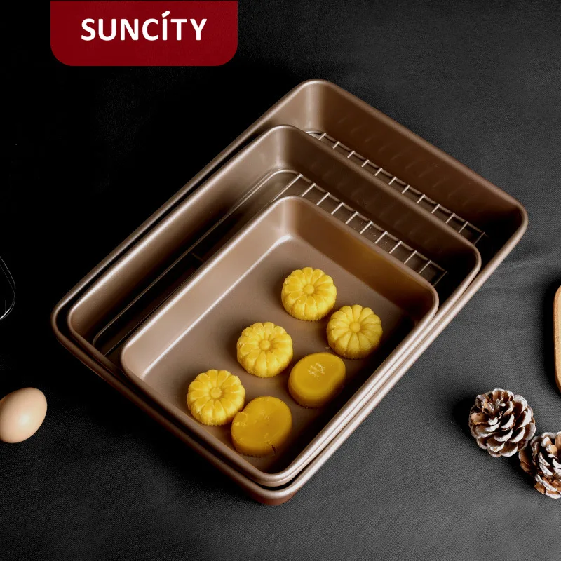 

7 / 8 / 9 Inch Rectangular Guzao Cake Mould Biscuit Oven Baking Pan Deep Bakeware Cake Pan Baking Sheet