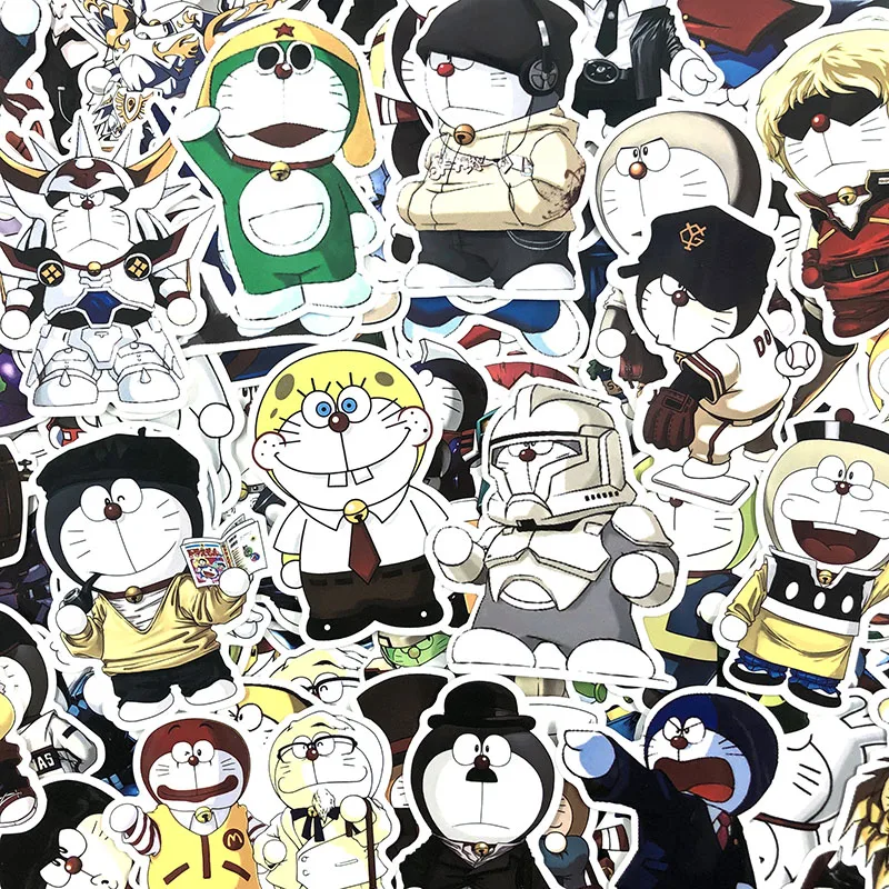50-100 шт/Setanime Doraemon забавные граффити наклейки s водонепроницаемый для скейтборда Hydro Fask мотоцикл ноутбук телефон мультфильм стикер