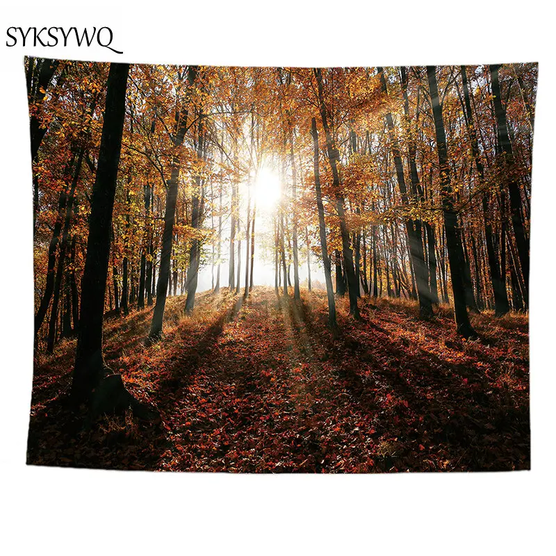 Драп настенная простыня гобелен стена висит Лес Дерево стены ковер полиэстер