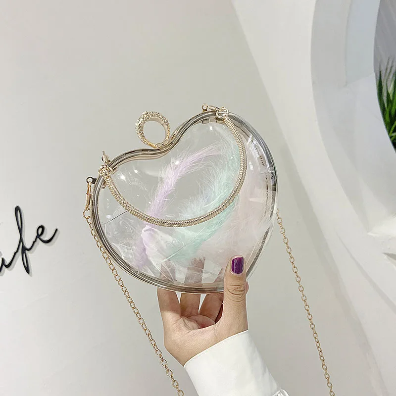 Женская акриловая сумка-клатч Fengting модная однотонная прозрачная сумка через