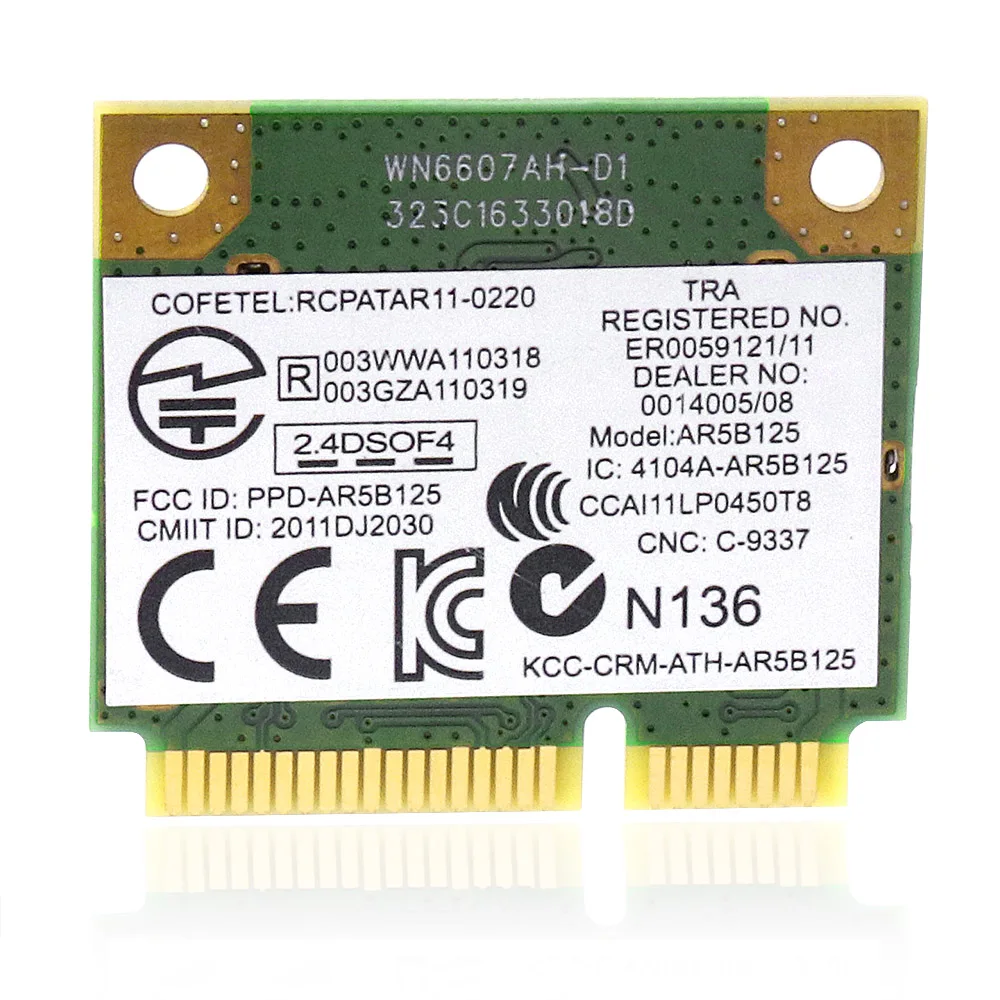 Мини карта PCI E DW1506 WLAN Wi Fi ATHEROS AR5B125 AR9485 MNRG4/MXX0D модуль для Dell|atheros ar5b125|wifi mini pci-emini pci-e