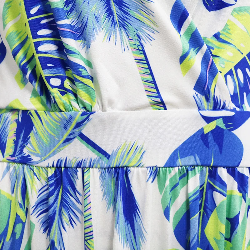 

Sexy V-Neck Dresses Print Women Clothes Floor-Length Dress Summer Women Fit And Flare Summer Dress Ladies Sundresses