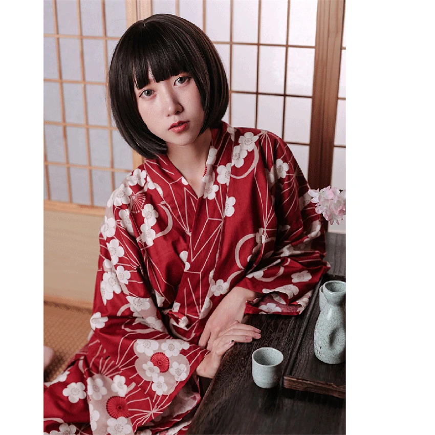 Халат кимоно Женский в японском стиле юката хлопковый для выпускного вечера