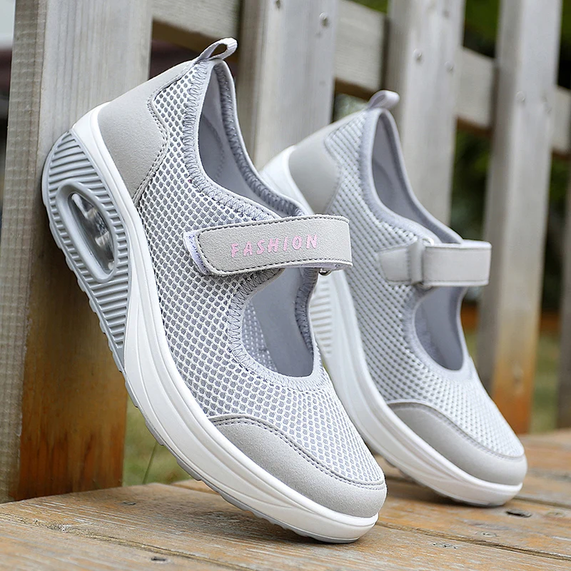 2021 Hot Sale Women Tennis Shoes Slip on Thick Bottom Sneakers Woman Gym Sport Outdoor Walking Fitness Trainers Tenis Feminino