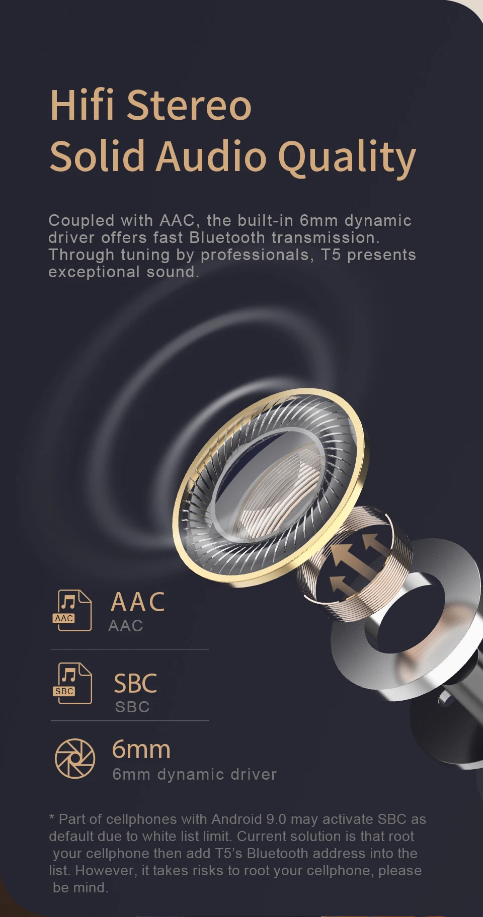 QCY T5 Bluetooth 5,0, беспроводные наушники, спортивные наушники для бега, сенсорное управление и удобное ношение с двойным микрофоном