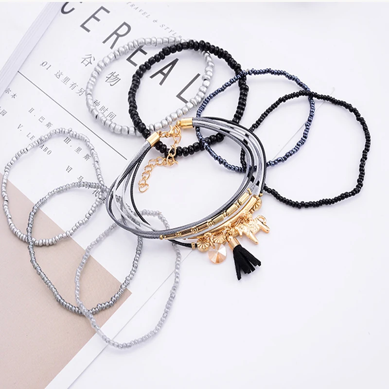 Модный брендовый черный тренди браслет и браслеты для женщин розовое золото