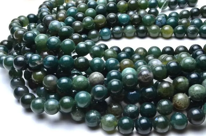 

Free shipping 1strands/setmoss agate 4mm-12mm fashion DIY essential long chain, unique personality jewelry long chain