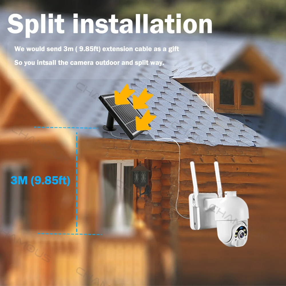 Открытый WI FI IP Камера 4G сим карты с Панели солнечные безопасности 1080P PoE PTZ Батарея